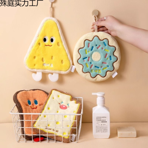 韓版卡通可愛擦手手巾掛式吸水速乾抹布珊瑚絨加厚廚房毛巾擦臉巾 韓版卡通可愛擦手手巾掛式吸水速乾抹布珊瑚絨加厚廚房毛巾擦臉巾