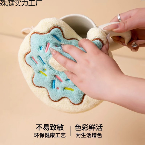 韓版卡通可愛擦手手巾掛式吸水速乾抹布珊瑚絨加厚廚房毛巾擦臉巾 韓版卡通可愛擦手手巾掛式吸水速乾抹布珊瑚絨加厚廚房毛巾擦臉巾