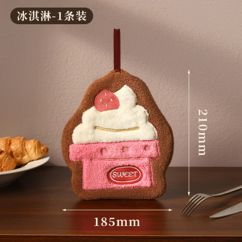 麵包擦手巾卡通可愛兒童洗手小毛巾珊瑚絨加厚吸水易乾珊瑚絨擦手