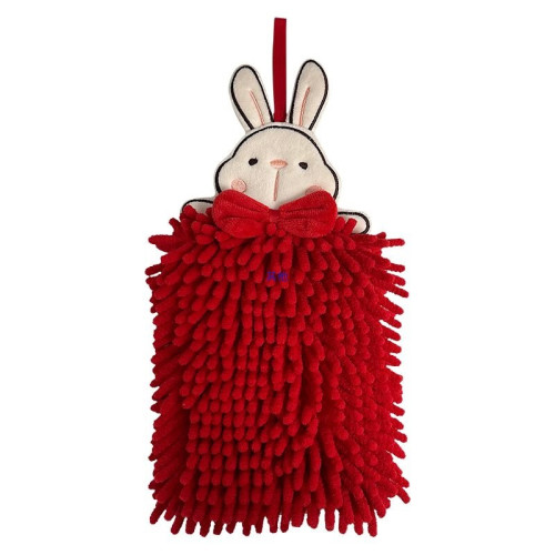 擦手巾掛式可愛兔子吸水不掉毛紅色結婚洗手間廚房雪尼爾毛巾手帕 擦手巾掛式可愛兔子吸水不掉毛紅色結婚洗手間廚房雪尼爾毛巾手帕