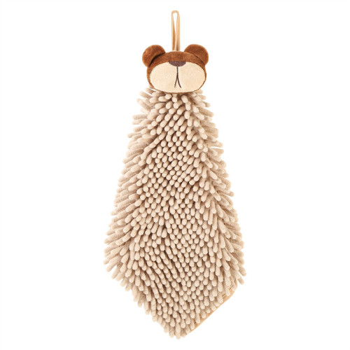 O泡熊雪尼爾擦手巾掛式吸水擦手球加厚速乾廚房衛生間洗手抹布