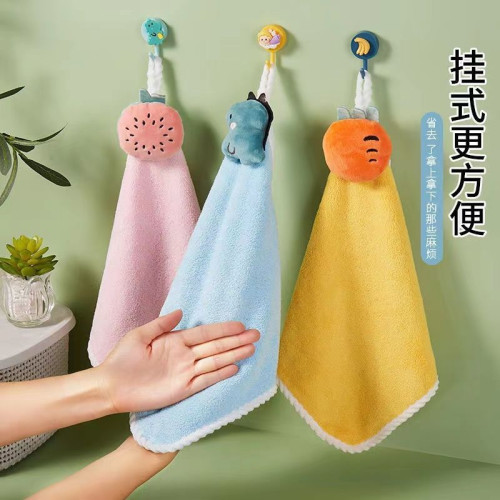 擦手掛巾家用超強吸水毛巾兒童洗手巾純棉寶寶擦手擦手巾速乾