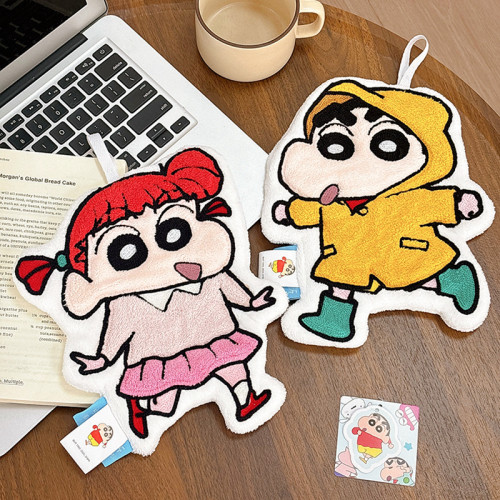 蠟筆小新卡通手帕抹布擦手巾可愛掛式吸水速乾廚房衛生間兒童