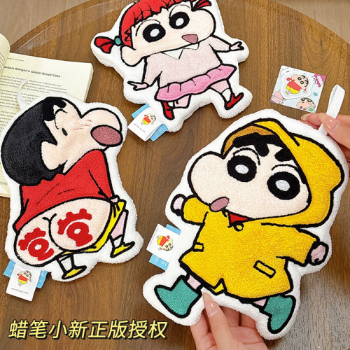 蠟筆小新卡通手帕抹布擦手巾可愛掛式吸水速乾廚房衛生間兒童