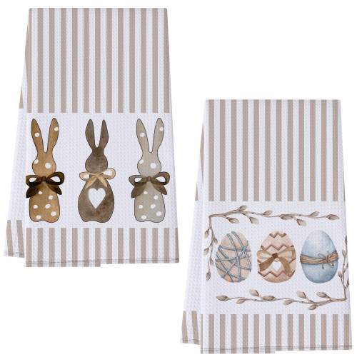 華夫格廚房毛巾2件套復活節毛巾380GSM擦手巾吸水茶巾 華夫格廚房毛巾2件套復活節毛巾380GSM擦手巾吸水茶巾