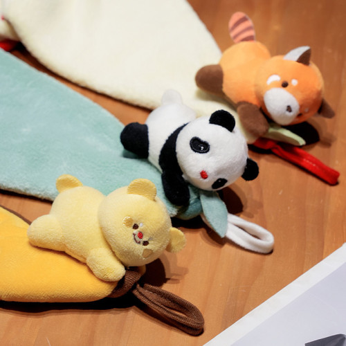 卡通小浣熊擦手巾掛式可愛超強吸水速乾兒童小方巾家用廚房小毛巾