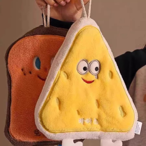 擦手巾浴室加厚可愛卡通衛生間小方巾廚房抹布擦手帕毛巾洗手掛式