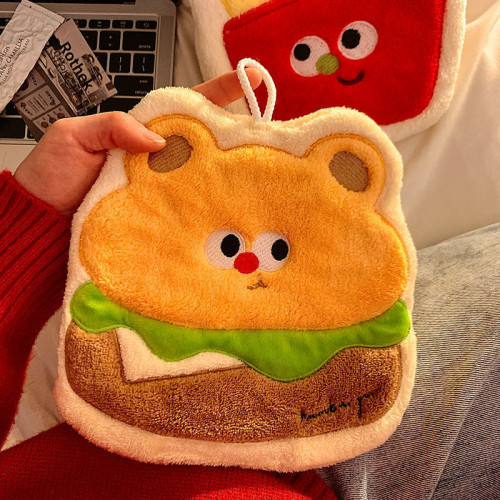 高顔值創意可愛廚房浴室擦手巾吸水易清洗柔軟可掛式家用毛絨抹布