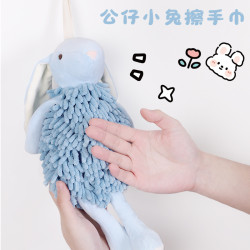 卡通小兔雪尼爾擦手公仔 多功能動物創意兔子擦手巾毛絨玩具