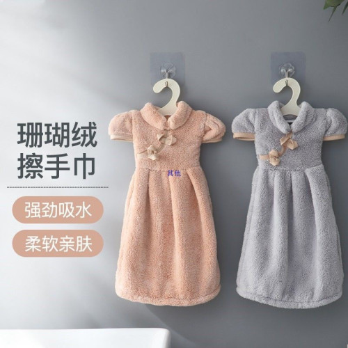 可愛強吸水可掛式擦手巾抹布創意家用擦手帕廚房衛生間擦手小毛巾
