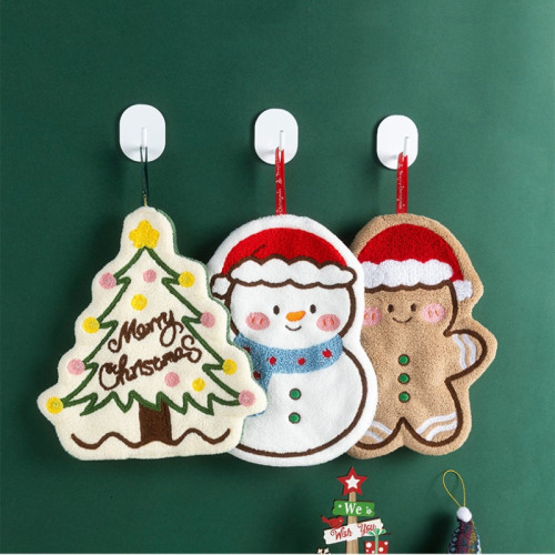 聖誕擦手巾卡通掛式加厚可愛毛巾廚房速乾珊瑚衛生間吸水抹布手帕 聖誕擦手巾卡通掛式加厚可愛毛巾廚房速乾珊瑚衛生間吸水抹布手帕