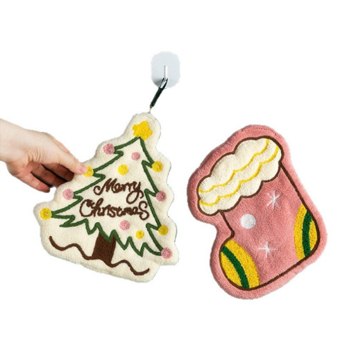 聖誕擦手巾卡通掛式加厚可愛毛巾廚房速乾珊瑚衛生間吸水抹布手帕 聖誕擦手巾卡通掛式加厚可愛毛巾廚房速乾珊瑚衛生間吸水抹布手帕