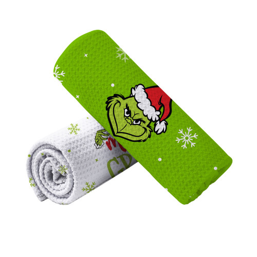 華夫格廚房毛巾格林奇聖誕節裝飾印花吸水擦手巾