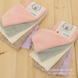 【5條 10條珊瑚絨方巾寶貝兒童吸水毛巾抹布廚房毛巾不掉毛洗碗