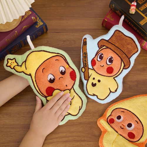 星星人擦手巾掛式高顔值可愛珊瑚絨超強吸水加厚廚房衛生間擦手布