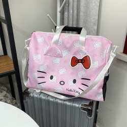 HelloKitty旅行包卡通可愛行李箱單肩手提健身包旅行袋大容量斜背