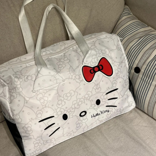 HelloKitty旅行包卡通可愛行李箱單肩手提健身包旅行袋大容量斜背