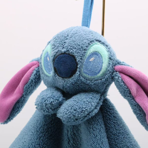 珊瑚絨卡通擦手巾掛式兒童可愛史迪仔毛巾家用吸水不掉毛不髮硬