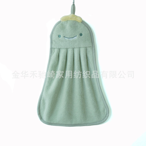 萌趣動物擦手巾可掛式珊瑚絨吸水毛巾衛生間不掉毛兒童擦手巾