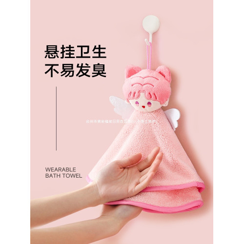 擦手巾掛式毛巾超強吸水厚不易髮臭廚房浴室擦手布帕可愛卡通