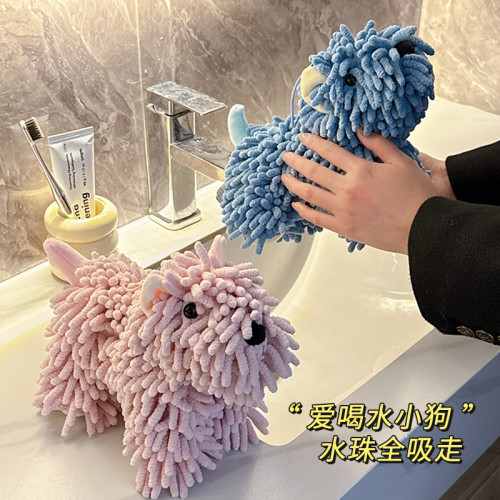 小超強吸水衛生間擦毛巾掛擦手巾雪尼爾卡通式手球可愛廚房狗公仔