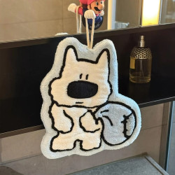 可愛小狗擦手巾珊瑚絨掛式吸水毛巾衛生間洗手帕家用