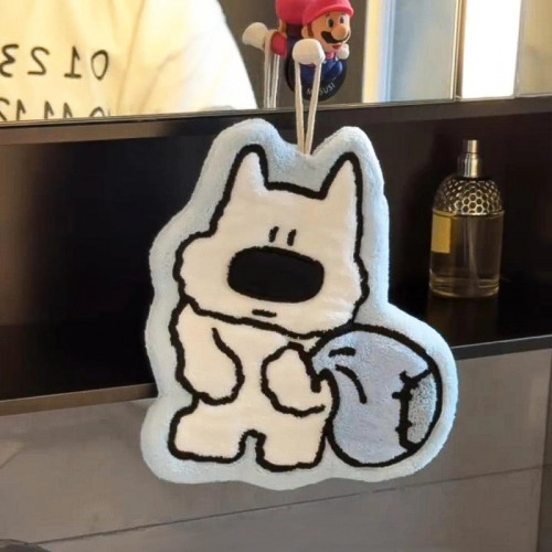 可愛小狗擦手巾珊瑚絨掛式吸水毛巾衛生間洗手帕家用