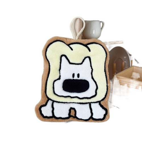 可愛小狗擦手巾珊瑚絨掛式吸水毛巾衛生間洗手帕家用