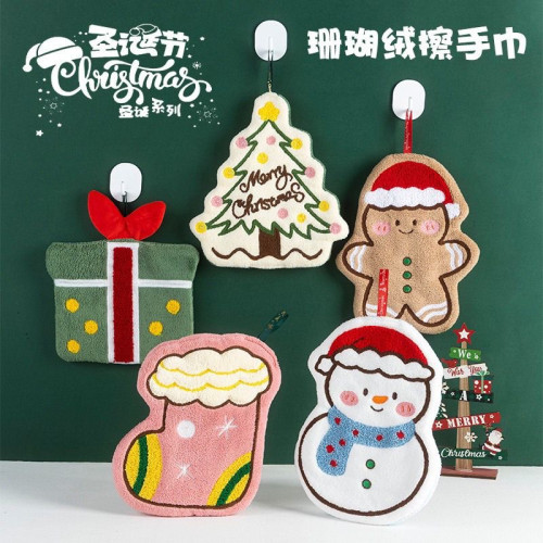 聖誕節裝飾禮品擦手手帕家用寶寶擦手毛巾可掛廚房浴室速乾小毛巾 聖誕節裝飾禮品擦手手帕家用寶寶擦手毛巾可掛廚房浴室速乾小毛巾