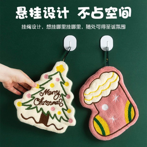 聖誕節裝飾禮品擦手手帕家用寶寶擦手毛巾可掛廚房浴室速乾小毛巾 聖誕節裝飾禮品擦手手帕家用寶寶擦手毛巾可掛廚房浴室速乾小毛巾