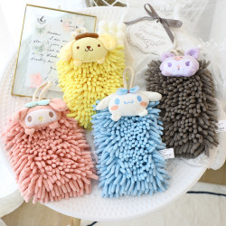 可愛雪尼爾擦手巾掛式家用廚房抹布浴室衛生間吸水毛巾卡通擦手帕