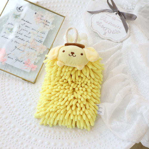 可愛雪尼爾擦手巾掛式家用廚房抹布浴室衛生間吸水毛巾卡通擦手帕