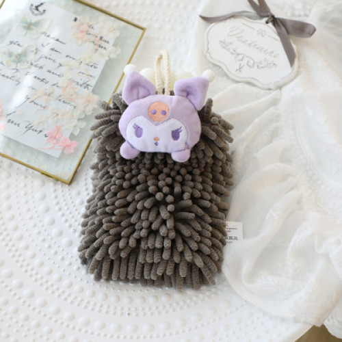 可愛雪尼爾擦手巾掛式家用廚房抹布浴室衛生間吸水毛巾卡通擦手帕