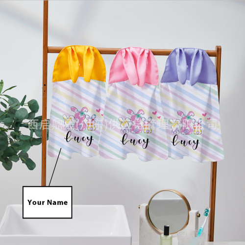 幼兒園必備神器立體萌兔造型熱轉印款不掉色吸水可掛式擦手巾 幼兒園必備神器立體萌兔造型熱轉印款不掉色吸水可掛式擦手巾