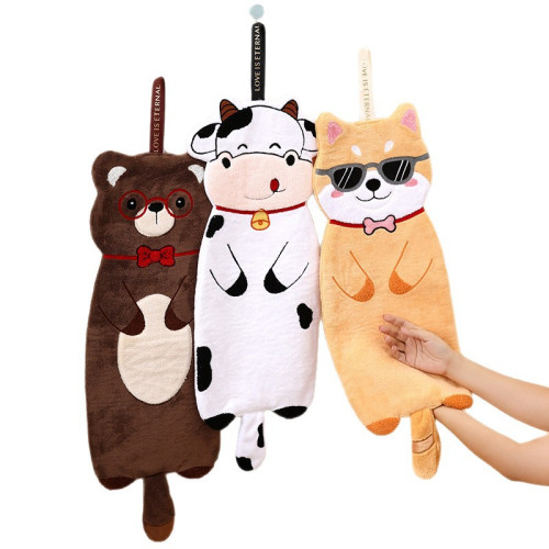 大號擦手巾卡通長條衛生間廚房可掛式珊瑚絨吸水抹布來圖異形