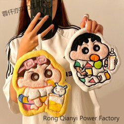 蠟筆小新擦手巾掛式可愛吸水速乾廚房衛生間兒童卡通手帕抹布加厚