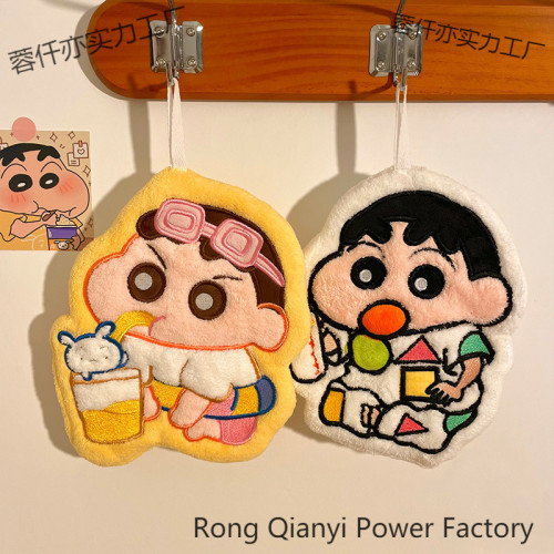蠟筆小新擦手巾掛式可愛吸水速乾廚房衛生間兒童卡通手帕抹布加厚