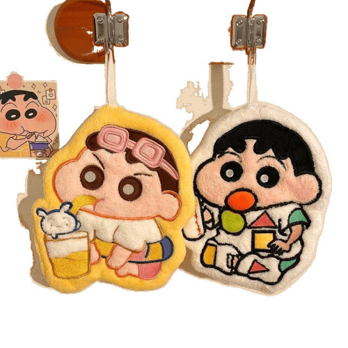 蠟筆小新擦手巾掛式可愛吸水速乾廚房衛生間兒童卡通手帕抹布加厚