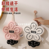 兩用毛巾吸水速乾方巾不掉毛rich有錢花珊瑚絨加厚擦手巾廚房掛式