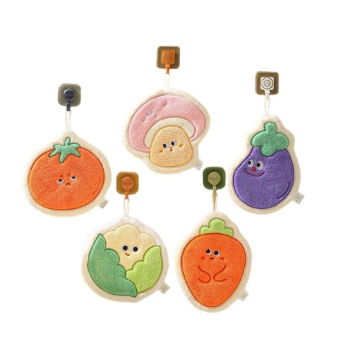 擦手巾掛式蔬菜系列珊瑚速乾加厚吸水衛生間可愛掛式擦毛巾廚房 擦手巾掛式蔬菜系列珊瑚速乾加厚吸水衛生間可愛掛式擦毛巾廚房