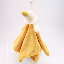 大鵞擦手巾商超可愛掛式衛生間擦手巾珊瑚絨柔軟吸水家用廚房巾