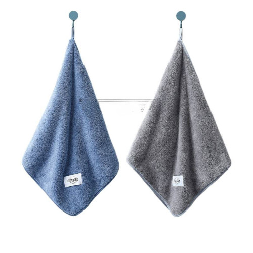 加厚掛式擦手巾毛巾廚房衛生間洗臉插手家用搽手帕吸水抹手布