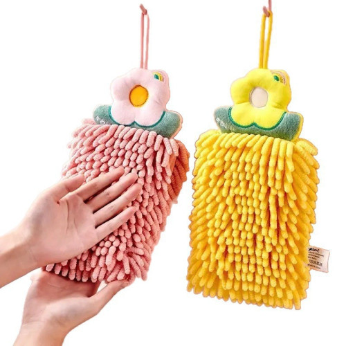 可愛擦手巾掛式超強吸水加厚珊瑚絨毛巾衛生間廚房抹布雪尼爾手帕