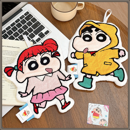 可愛蠟筆小新擦手巾掛式超強吸水加厚速乾毛巾廚房衛生間兒童手帕