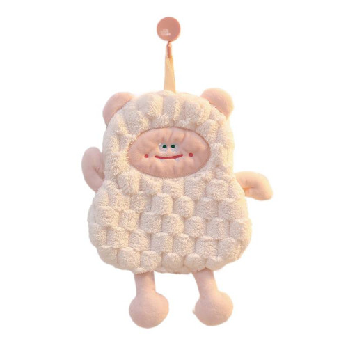 萌萌怪擦手巾雙層可愛卡通加厚珊瑚絨衛生間兒童抹布擦手毛巾