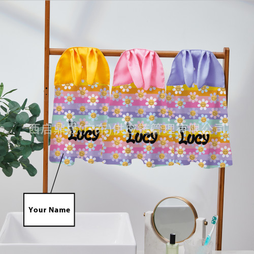 團購可愛卡通兔子造型藝術可來圖戶外通用可掛式擦手巾