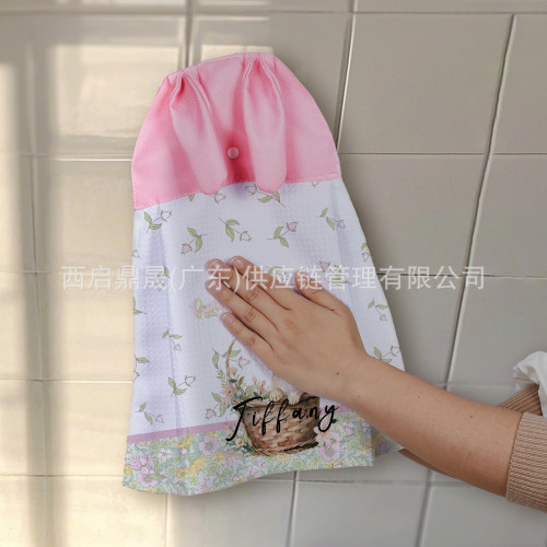 專屬款卡通可愛兔子可掛式家用戶外幼兒園吸水擦手巾