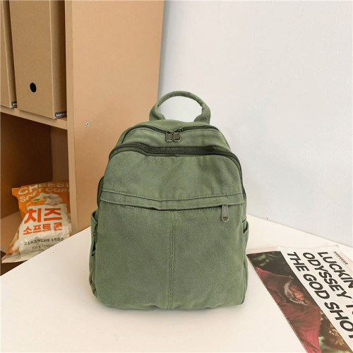 小後後背包女2024新款帆布小巧韓版潮雙肩包百搭休閒旅行輕便平板書包