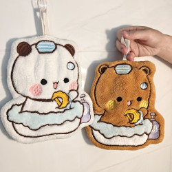 一二布布擦手毛巾掛式可愛吸水速乾加厚家用廚房手帕抹布珊瑚絨