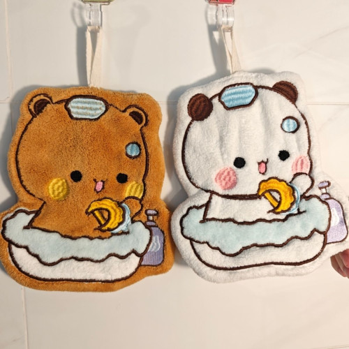 一二布布擦手毛巾掛式可愛吸水速乾加厚家用廚房手帕抹布珊瑚絨